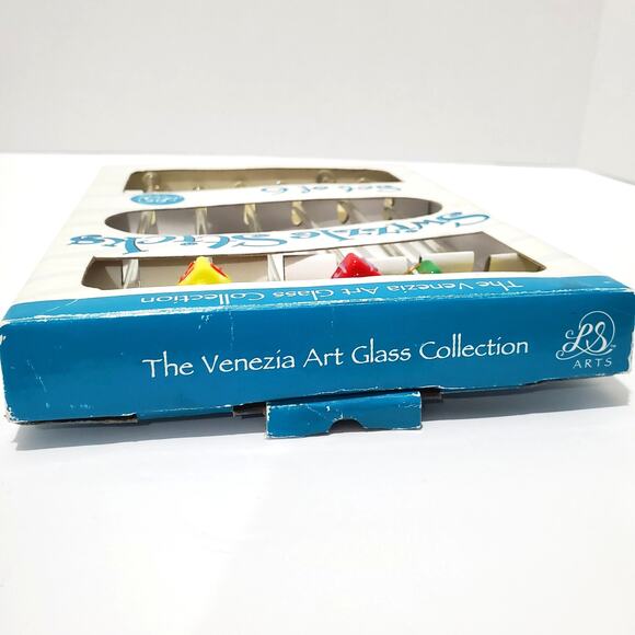 ArtGlass Dreidel Swizzle Sticks Set of 6 Hanukkah Drink Stirrers Vtg Party Décor - Picture 4 of 14